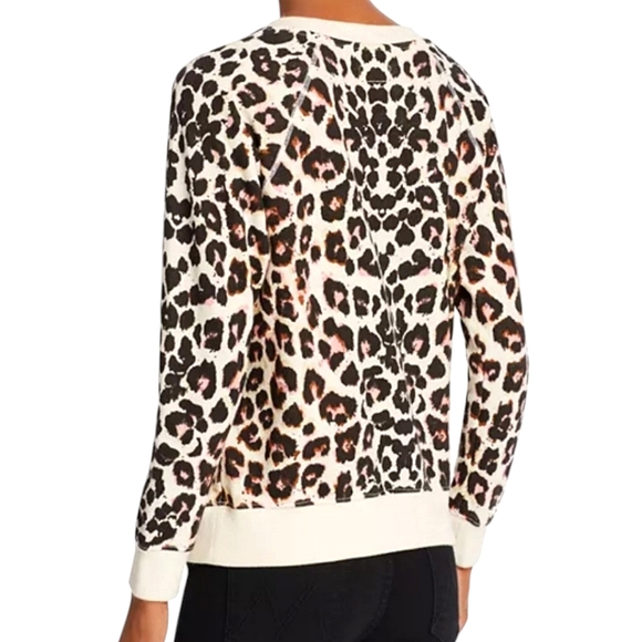 Mother The Square Leopard Print Sweatshirt Multicolored Cotton Crewneck Size S - Picture 8 of 17